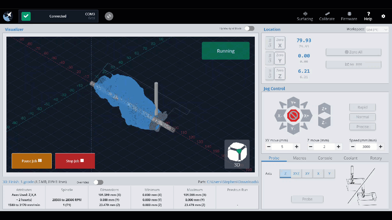 Running your rotary carving