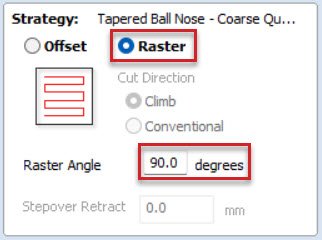 Changing finishing toolpath strategy to Raster with either a 90 or 270 degree Raster angle will improve surface finish